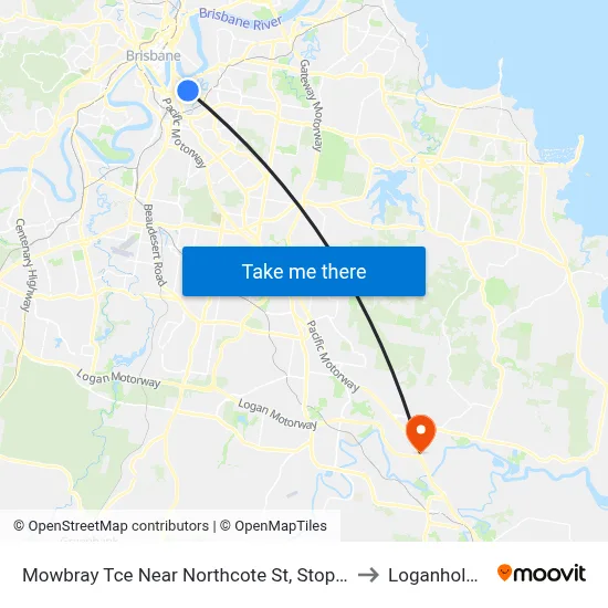 Mowbray Tce Near Northcote St, Stop 13 to Loganholme map