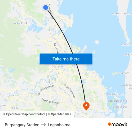 Burpengary Station to Loganholme map