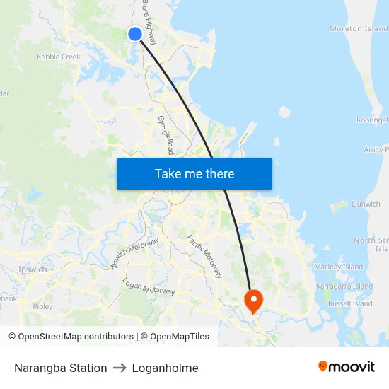 Narangba Station to Loganholme map