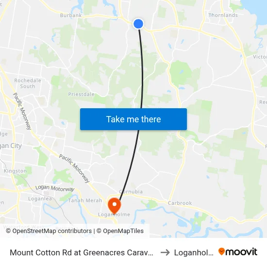 Mount Cotton Rd at Greenacres Caravan Park to Loganholme map