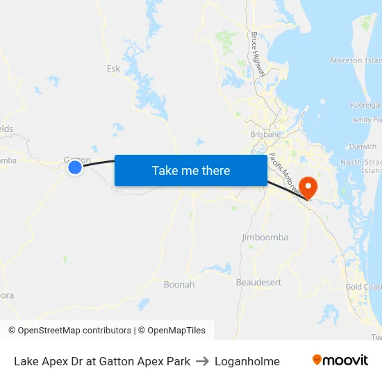 Lake Apex Dr at Gatton Apex Park to Loganholme map