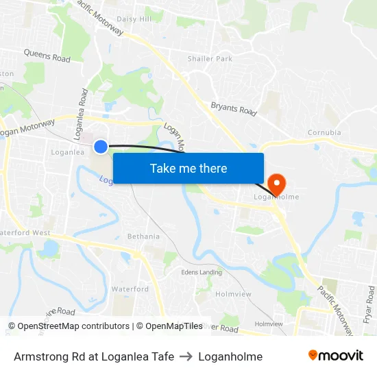 Armstrong Rd at Loganlea Tafe to Loganholme map