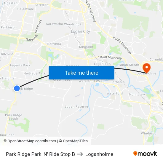 Park Ridge Park 'N' Ride Stop B to Loganholme map