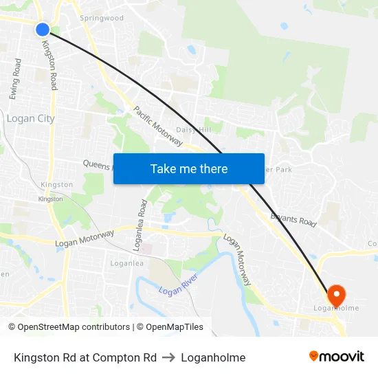 Kingston Rd at Compton Rd to Loganholme map