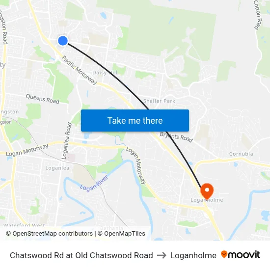 Chatswood Rd at Old Chatswood Road to Loganholme map