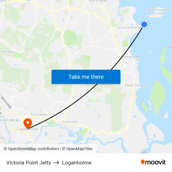 Victoria Point Jetty to Loganholme map
