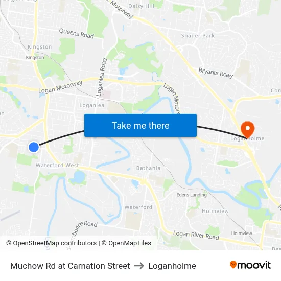 Muchow Rd at Carnation Street to Loganholme map