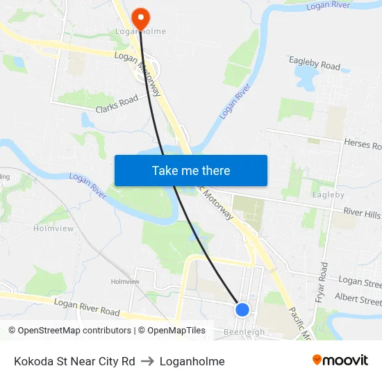 Kokoda St Near City Rd to Loganholme map