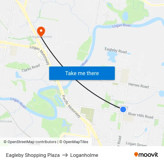 Eagleby Shopping Plaza to Loganholme map