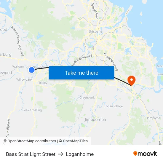 Bass St at Light Street to Loganholme map