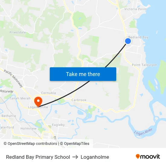 Redland Bay Primary School to Loganholme map