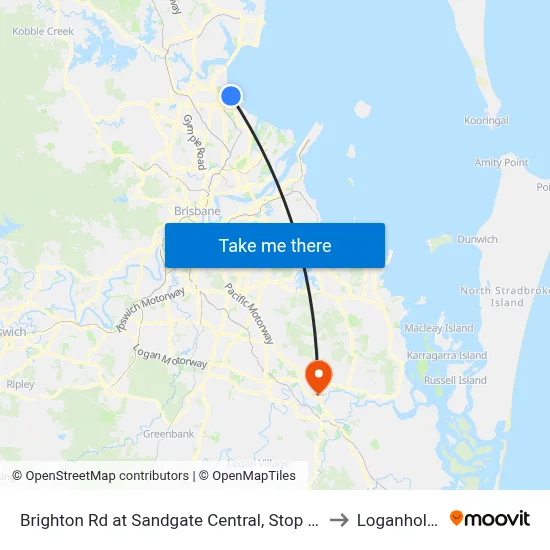 Brighton Rd at Sandgate Central, Stop 34/33 to Loganholme map