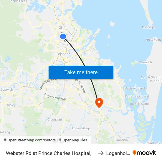 Webster Rd at Prince Charles Hospital, Stop 38 to Loganholme map