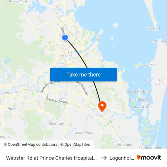 Webster Rd at Prince Charles Hospital, Stop 38 to Loganholme map