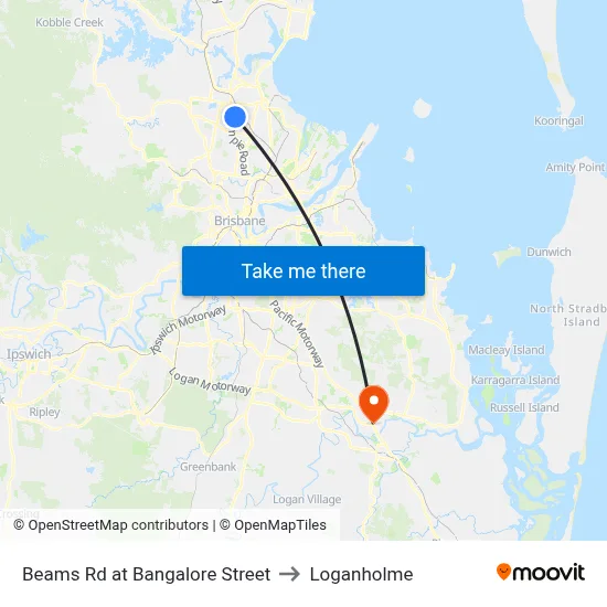 Beams Rd at Bangalore Street to Loganholme map