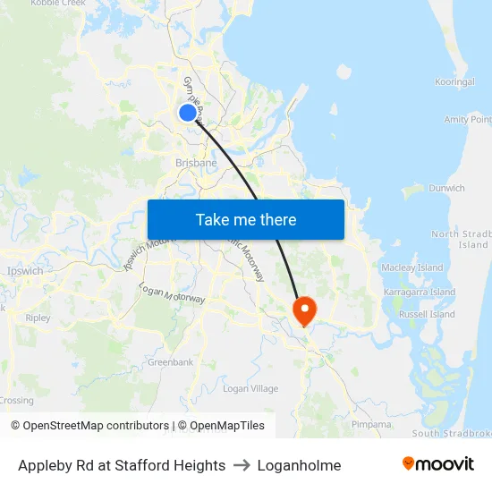 Appleby Rd at Stafford Heights to Loganholme map