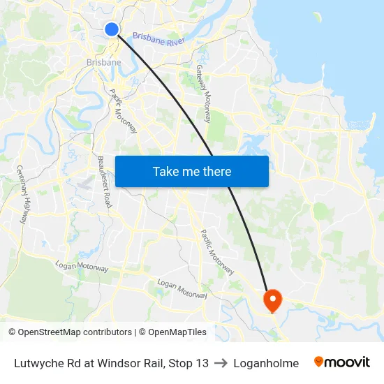 Lutwyche Rd at Windsor Rail, Stop 13 to Loganholme map