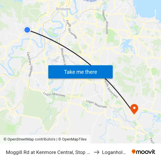 Moggill Rd at Kenmore Central, Stop 37 to Loganholme map