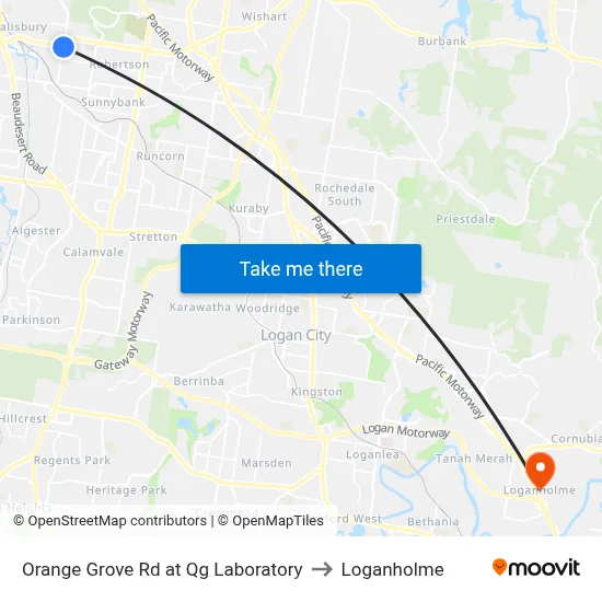 Orange Grove Rd at Qg Laboratory to Loganholme map