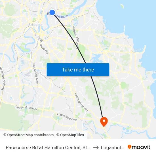 Racecourse Rd at Hamilton Central, Stop 20 to Loganholme map