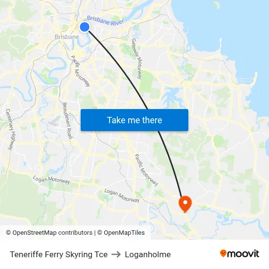 Teneriffe Ferry Skyring Tce to Loganholme map