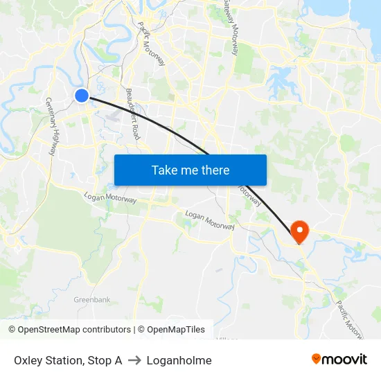 Oxley Station, Stop A to Loganholme map