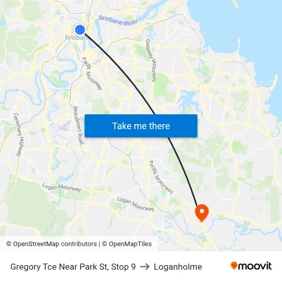 Gregory Tce Near Park St, Stop 9 to Loganholme map