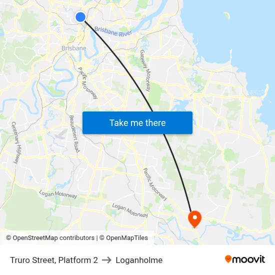 Truro Street, Platform 2 to Loganholme map