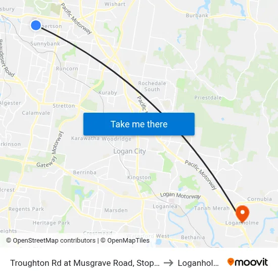 Troughton Rd at Musgrave Road, Stop 39 to Loganholme map