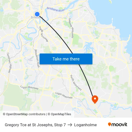 Gregory Tce at St Josephs, Stop 7 to Loganholme map