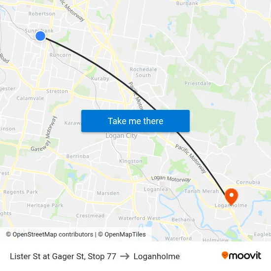 Lister St at Gager St, Stop 77 to Loganholme map