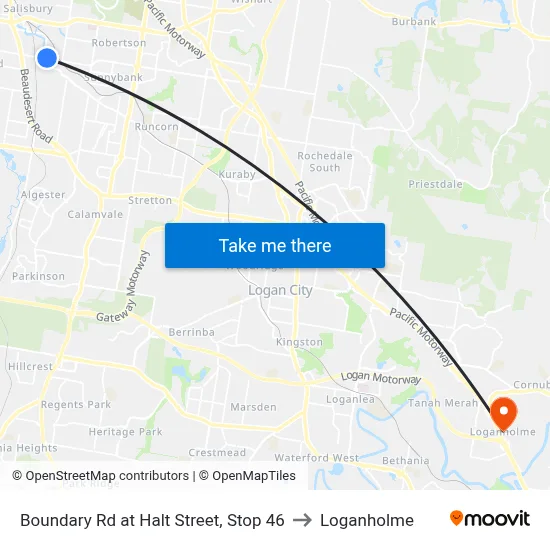 Boundary Rd at Halt Street, Stop 46 to Loganholme map