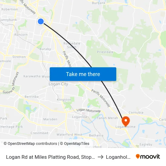 Logan Rd at Miles Platting Road, Stop 82 to Loganholme map