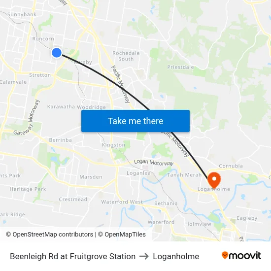 Beenleigh Rd at Fruitgrove Station to Loganholme map