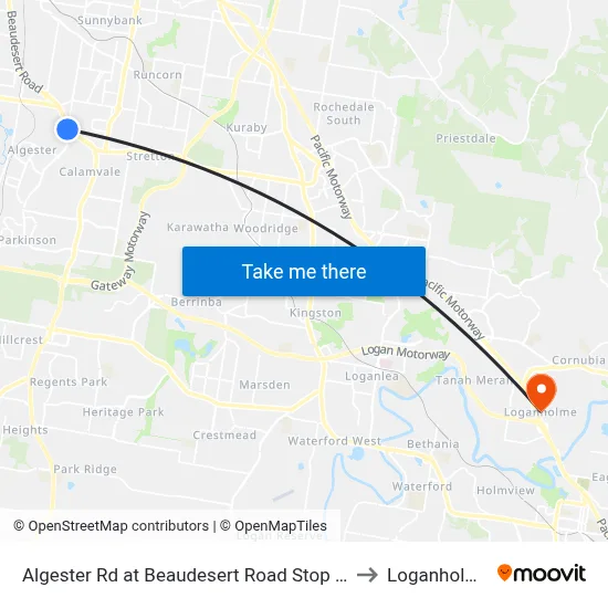 Algester Rd at Beaudesert Road Stop 76 to Loganholme map