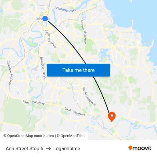 Ann Street Stop 6 to Loganholme map