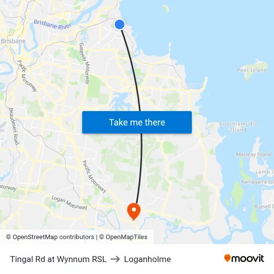 Tingal Rd at Wynnum RSL to Loganholme map