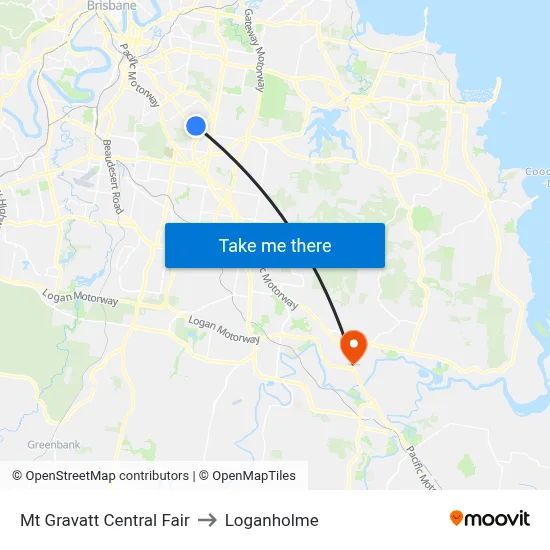 Mt Gravatt Central Fair to Loganholme map