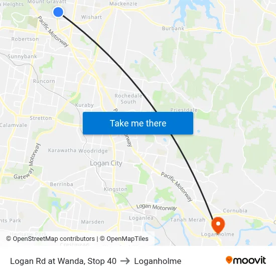 Logan Rd at Wanda, Stop 40 to Loganholme map