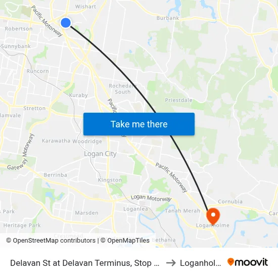 Delavan St at Delavan Terminus, Stop 87/78 to Loganholme map
