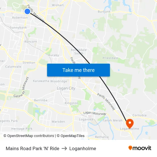 Mains Road Park 'N' Ride to Loganholme map