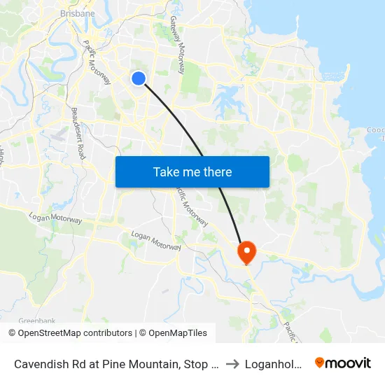 Cavendish Rd at Pine Mountain, Stop 52 to Loganholme map