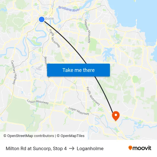 Milton Rd at Suncorp, Stop 4 to Loganholme map