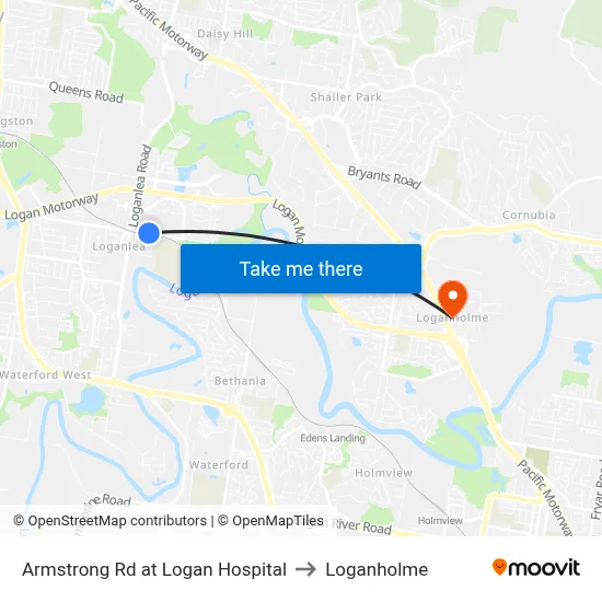 Armstrong Rd at Logan Hospital to Loganholme map