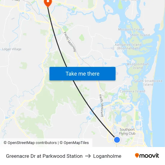 Greenacre Dr at Parkwood Station to Loganholme map
