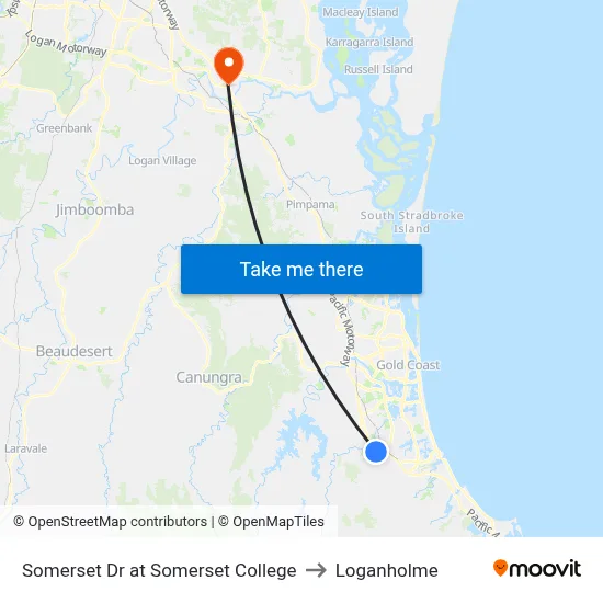 Somerset Dr at Somerset College to Loganholme map