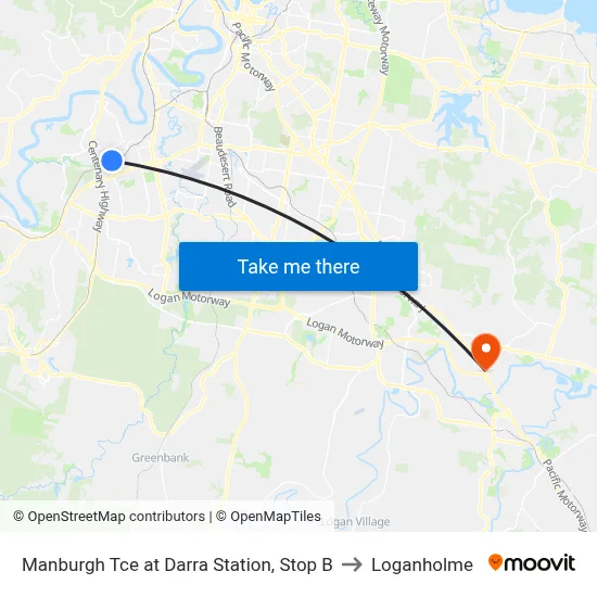 Manburgh Tce at Darra Station, Stop B to Loganholme map