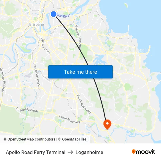Apollo Road Ferry Terminal to Loganholme map