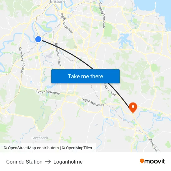 Corinda Station to Loganholme map