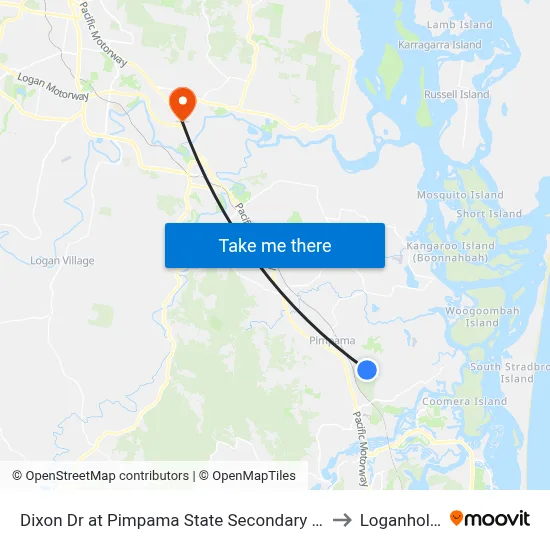 Dixon Dr at Pimpama State Secondary College to Loganholme map